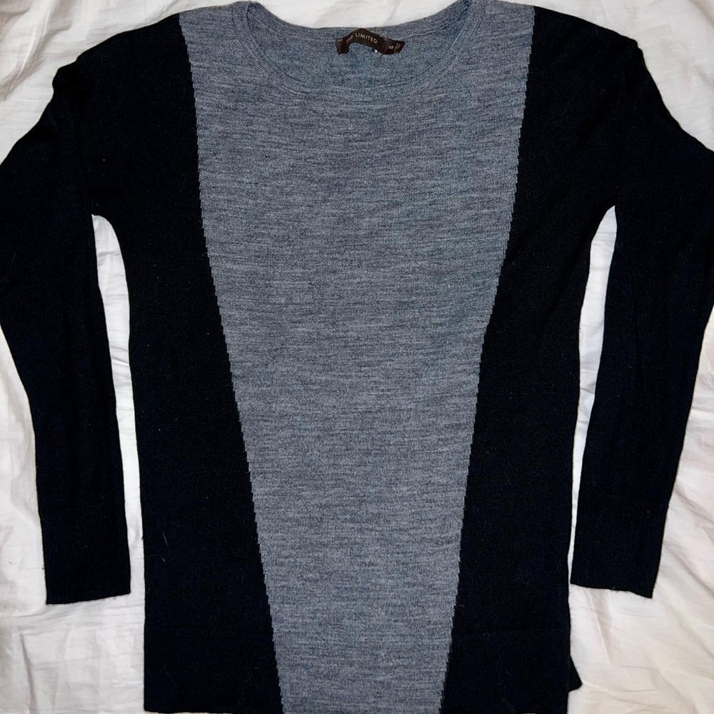 The Limited Colorblock Sweater - Black and Gray